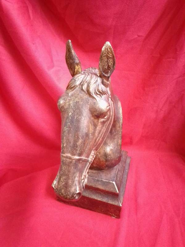 Large Resin Handpainted Horse Bust