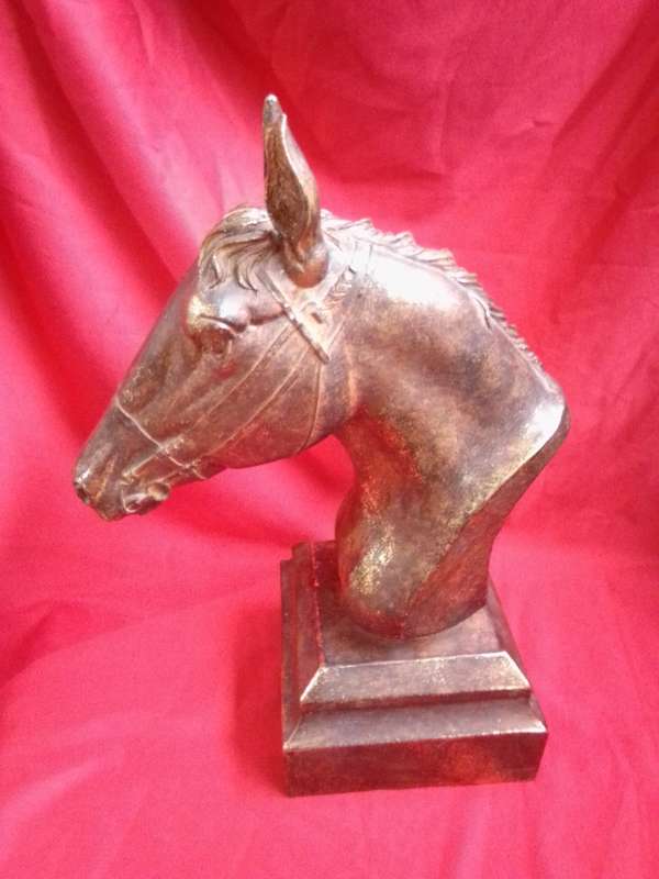 Large Resin Handpainted Horse Bust