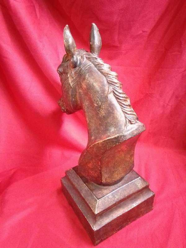 Large Resin Handpainted Horse Bust