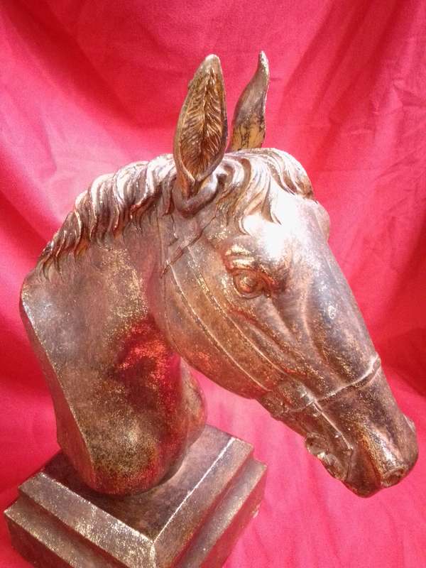 Large Resin Handpainted Horse Bust
