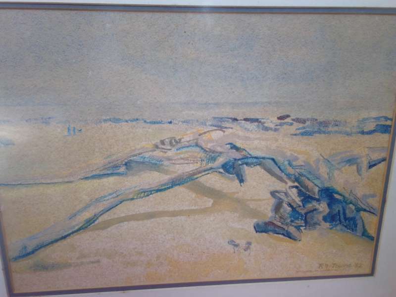 SA Artist R.F. Towne Watercolour 'Driftwood at Beachview PE' Signed 1982