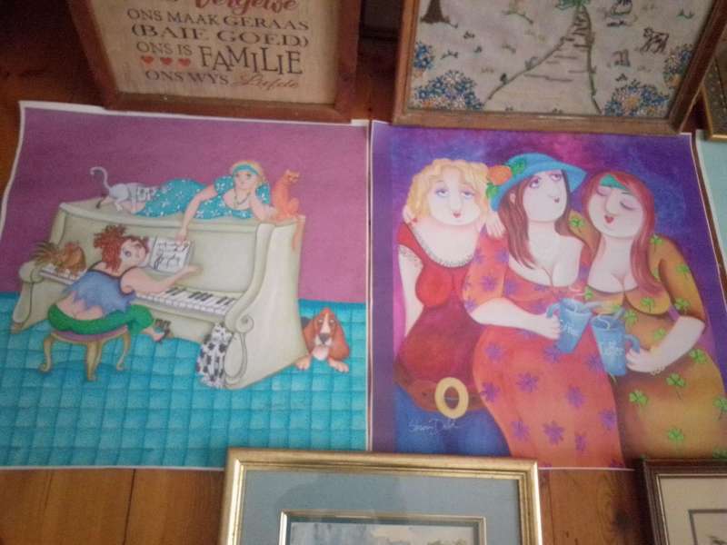 4 X Acrylic on Canvas 'Fat Ladies' by Popular SA Artist Sharon Dold - Signed