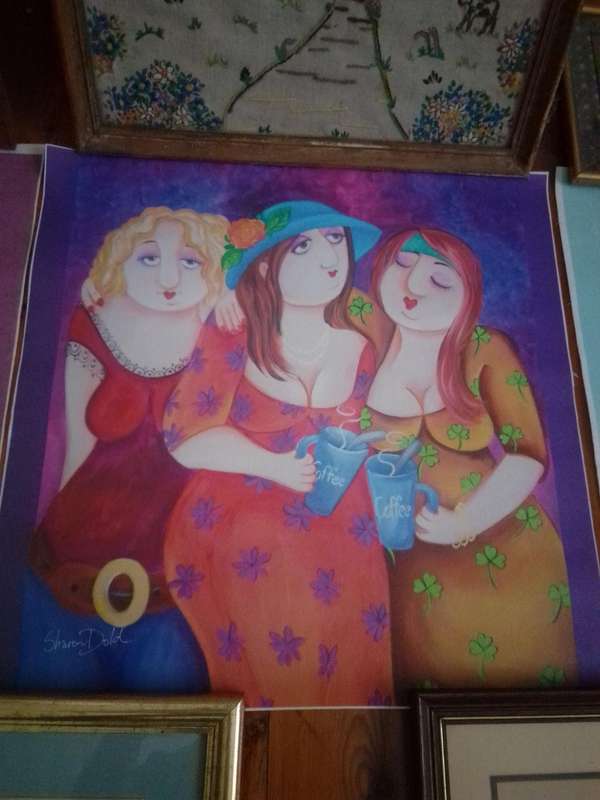 4 X Acrylic on Canvas 'Fat Ladies' by Popular SA Artist Sharon Dold - Signed