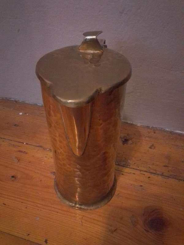 Mid Victorian Hammered Brass Cider Jug
