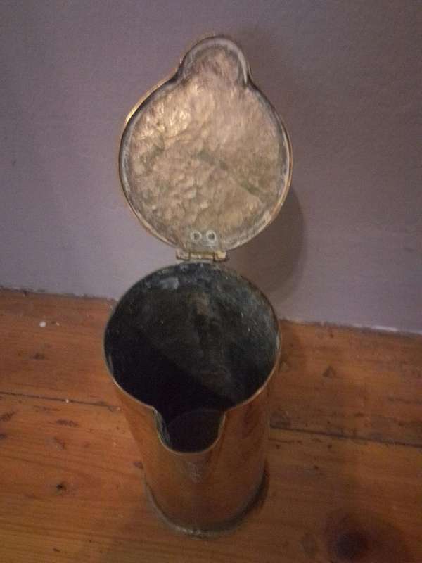 Mid Victorian Hammered Brass Cider Jug
