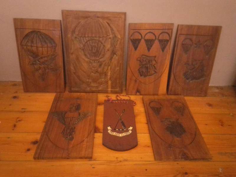 SA Parachute Battalion (1978 - 79) Wooden Plaques + Boer War Era Clay Plaque