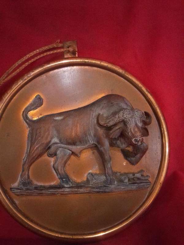 Highly Detailed Rhodesian Copper Plaque 'Buffalo'