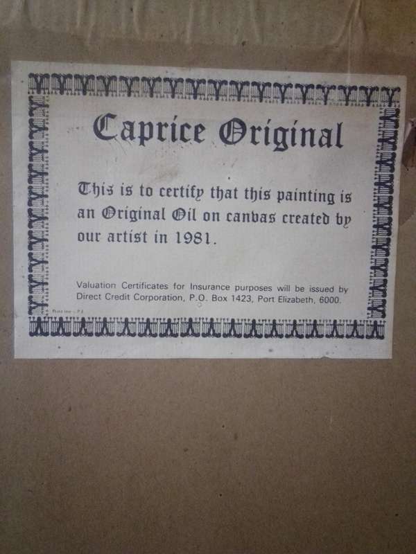 1981 Caprice Original Oil On Canvas (With Original Certificate)