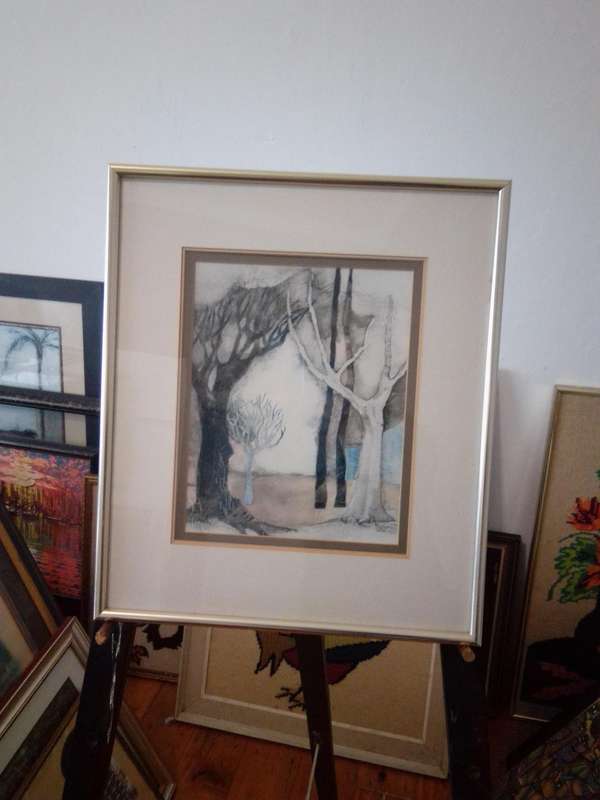 Stunning Foil Mixed Media by Rosina Wachtmeister (1939 - ) Signed & date 1983