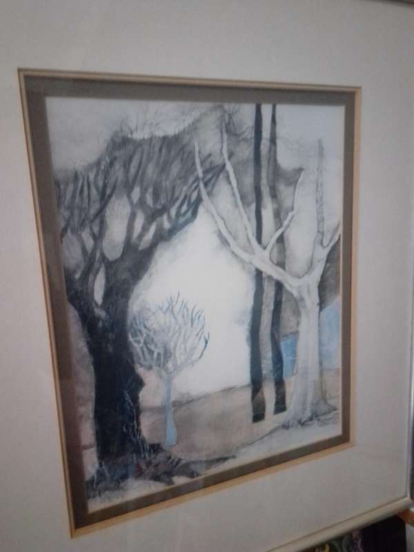 Stunning Foil Mixed Media by Rosina Wachtmeister (1939 - ) Signed & date 1983