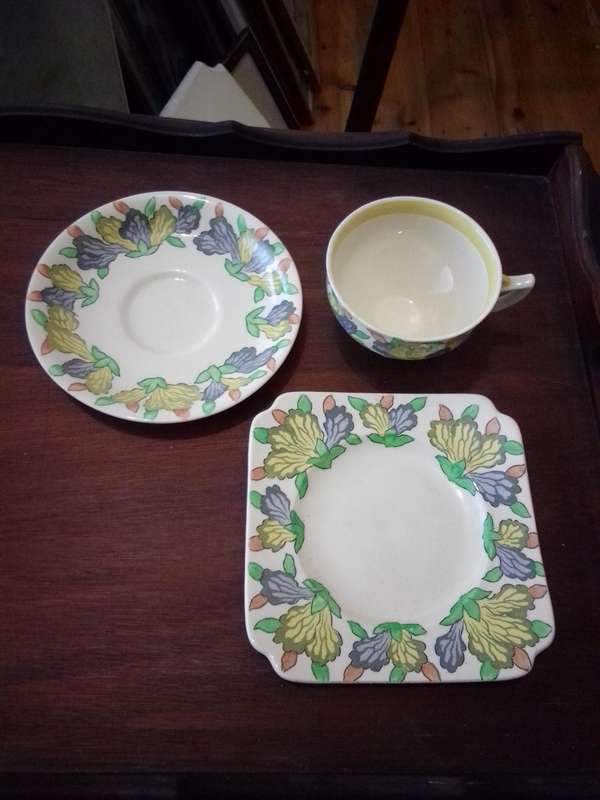 Circa 1930's Royal Doulton 'Azalea' Trio