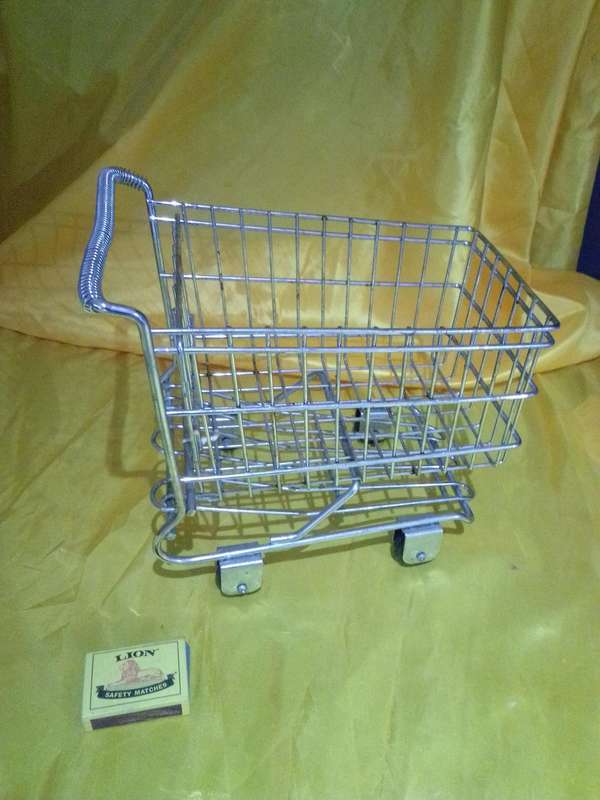 Mini Steel Replica Shopping Cart