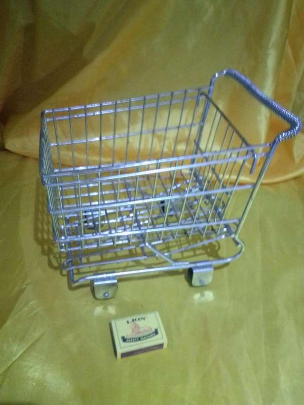 Mini Steel Replica Shopping Cart