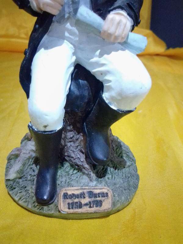 Vintage Highly Detailed Hand Painted Resin Figure of Robert Burns