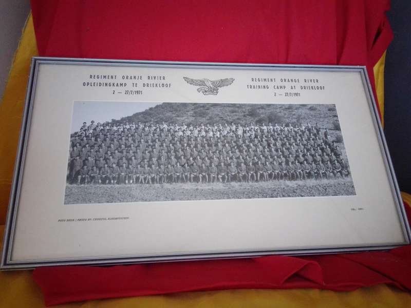 Framed Photo Regiment Orange River Driekloof Training Camp 27/7/1971