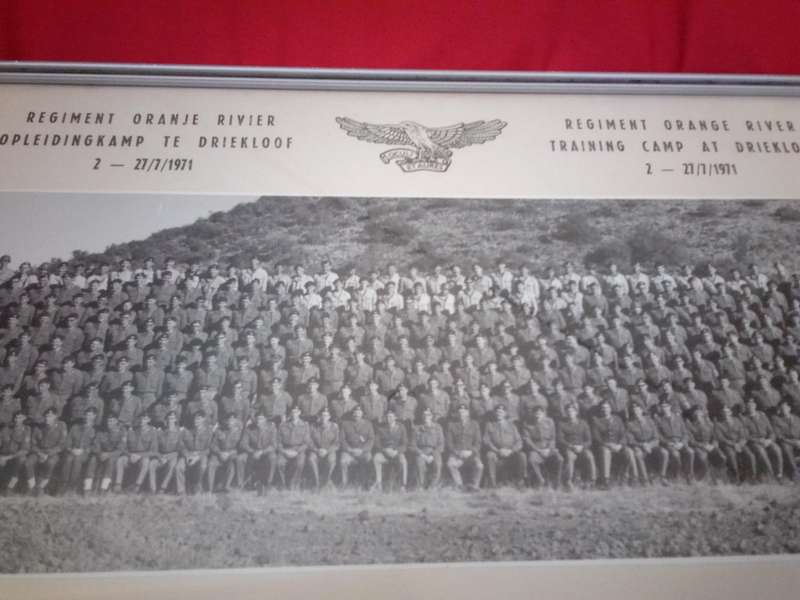 Framed Photo Regiment Orange River Driekloof Training Camp 27/7/1971