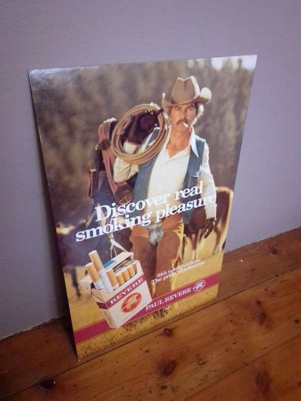 1989 Paul Revere Hardboard Cigarette Display