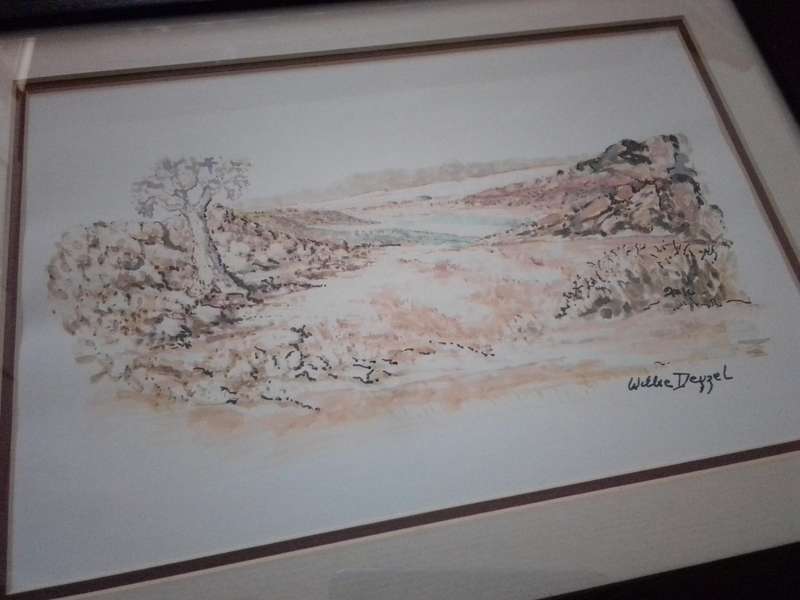 Popular SA Artist Willie Deysel 'Landscape' Watercolor - Signed