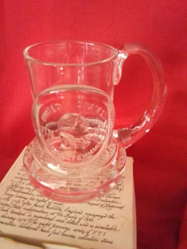 Rare Limited American Bicentenary 1776 - 1976 Commemorative Glass Tankard
