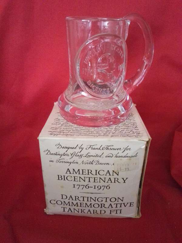 Rare Limited American Bicentenary 1776 - 1976 Commemorative Glass Tankard