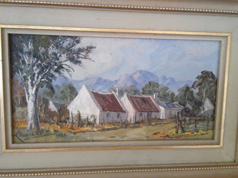 Popular 20th C- SA Artist Eduard Wium (Deceased) Oil on Board 'Rural Farm'