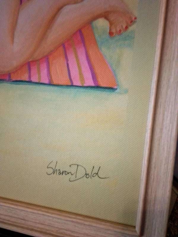 Popular SA Artist Sharon Dold "Diva's" "Fat Ladies" Acrylic on Canvas - Signed