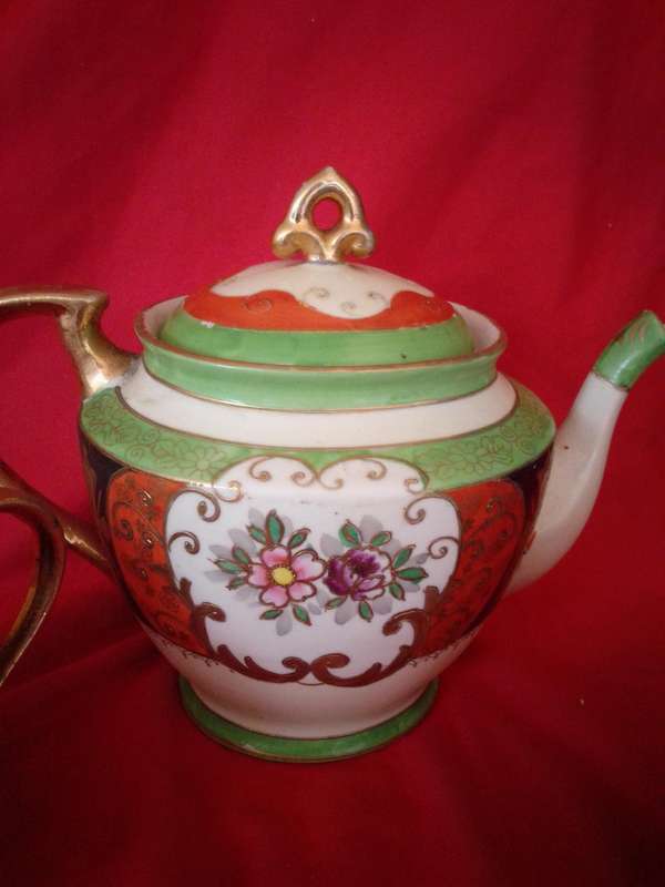 Mid 20th C- Handpainted Samurai Japan Tea Set