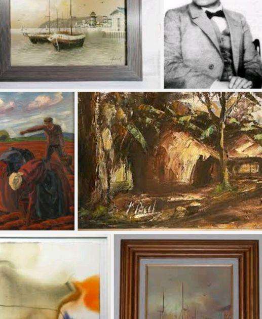 Famous German Artist Karl Paul (1890 - 1969) Oil on Canvas 'Rural Ethnic Landscape' Signed