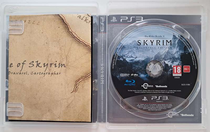 The Elder Scroll V : Skyrim [Legendary Edition] for PS3 Complete Game Manual + Map (Tested)