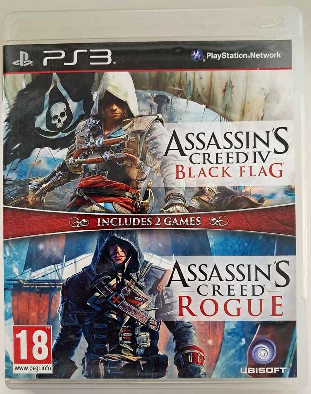 Assassin's Creed Black Flag & Rogue for PS3 Complete Game  + Manual  - Good Condition!