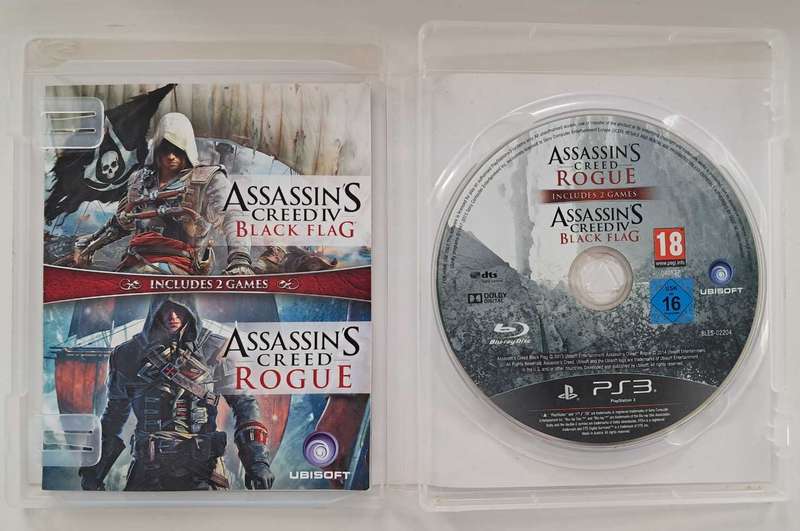 Assassin's Creed Black Flag & Rogue for PS3 Complete Game  + Manual  - Good Condition!
