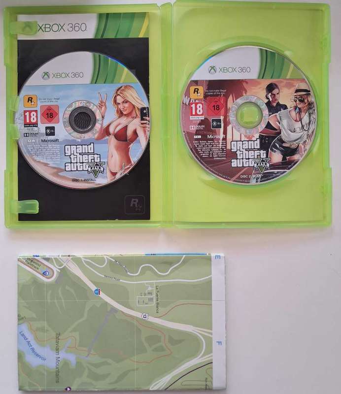 Grand Theft Auto V for Xbox360 Complete Game + Manual & Map - Good Condition!
