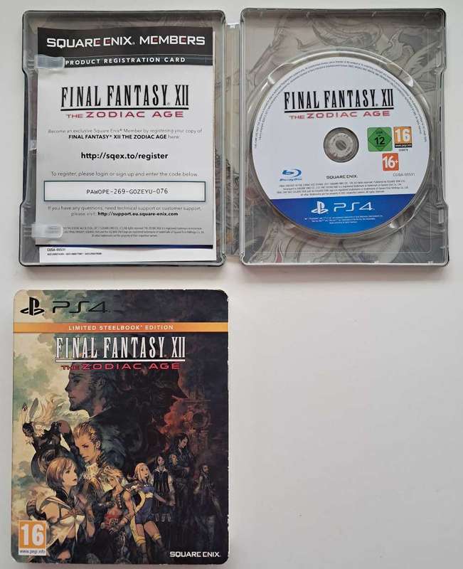 Final Fantasy XII: The Zodiac Age [Limited Steelbook Edition] for PS4 (CIB) - Good Condition!