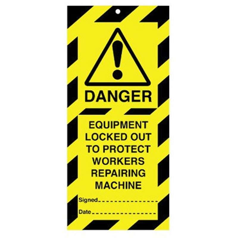 Tag 50x110 mm Danger Equipment locked out to (10)