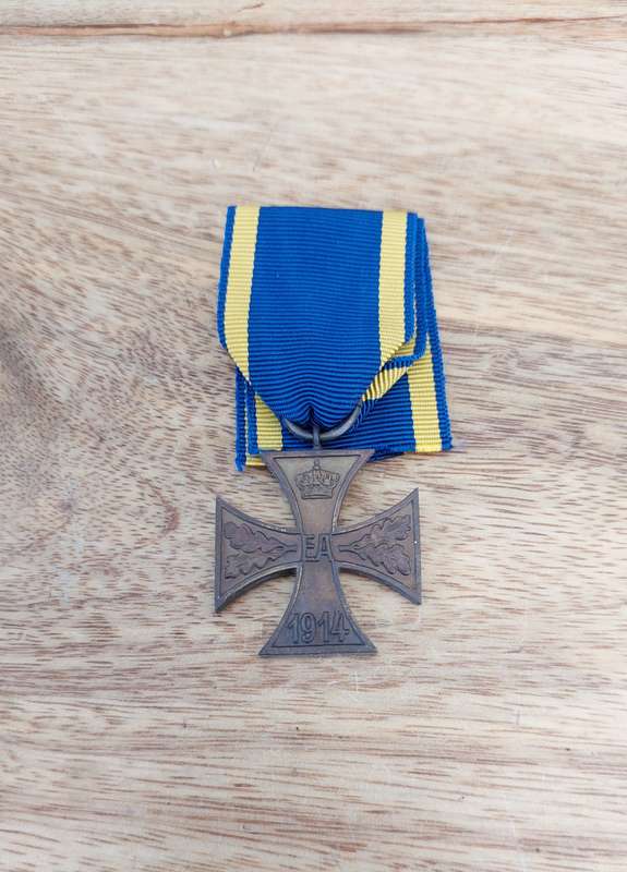 - WW1 Brunswick War Merit Cross 2nd Class on Combatant Ribbon  -