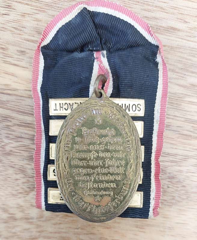 German WW1 Kyffhauserbund Veteran Medal with 5 Combat Ribbons/Clasps