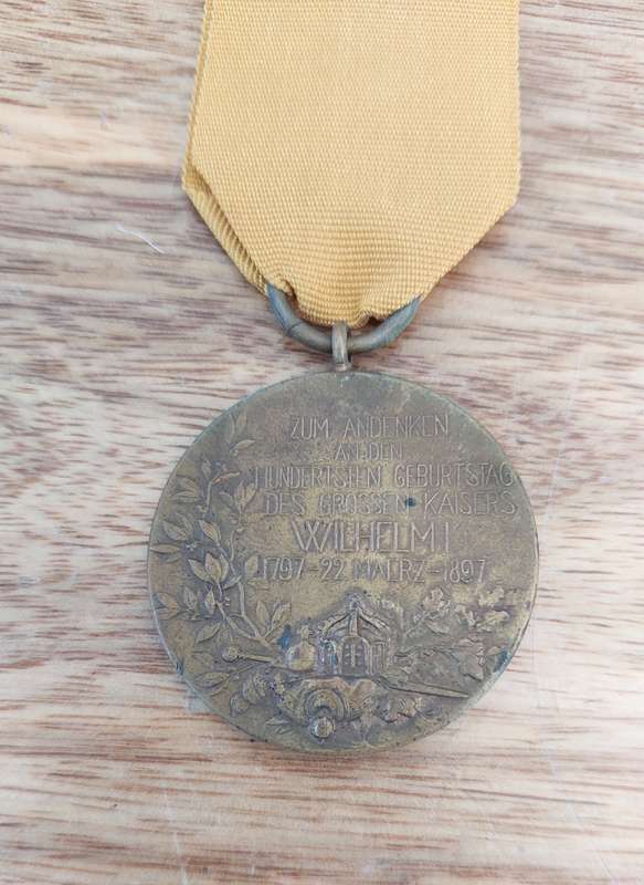 - 1897 German Kaiser Wilhelm Centennial Medal -