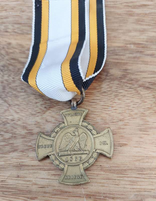 - German Prussia Main Army Combatant Cross 1866 -