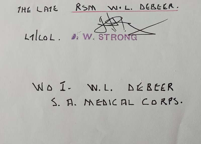 # Exceptional Pro Merito & Long Service Group to RSM W.L. De Beer #