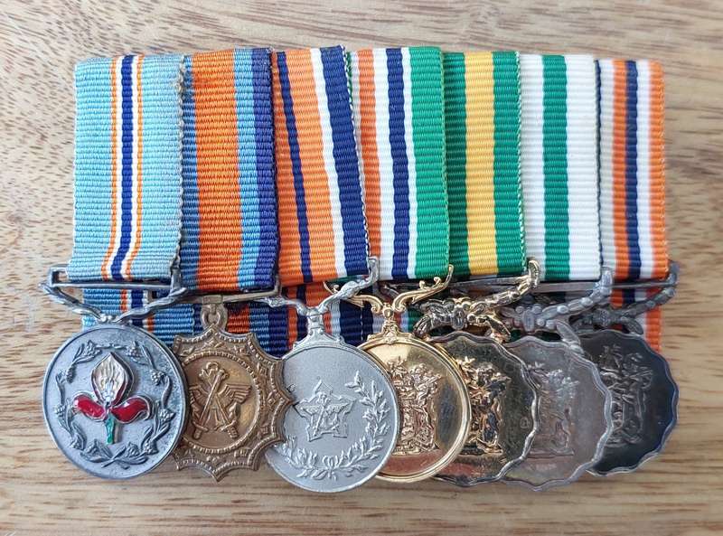 Pro Merito & Long Service MINIATURE Group to RSM W.L. De Beer (Full Size Medals on Separate Auction