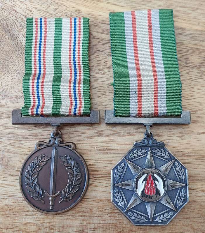 #SA Railway Police Medal Pair to SERS. F.P. O'Niel #