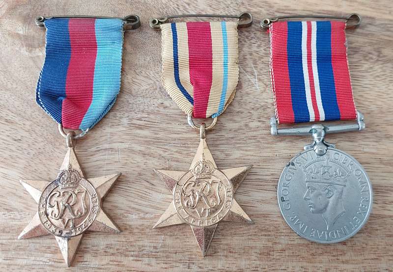 #WWII Group of 3 x Medals to 21635 W.J. van der Merwe  #