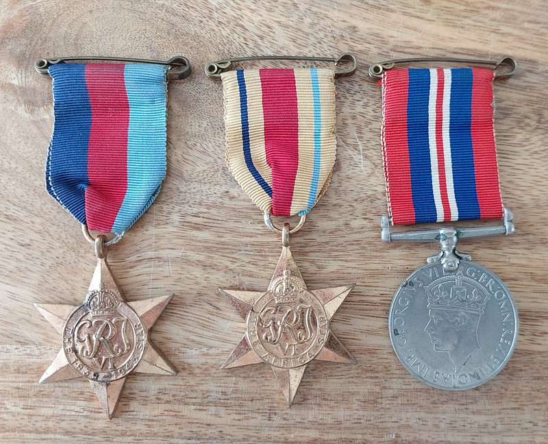 #WWII Group of 3 x Medals to 21635 W.J. van der Merwe  #