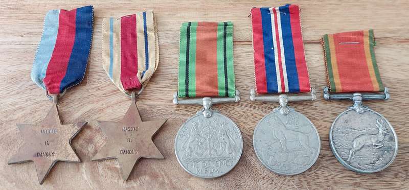 # WWII Group of 5 x Medals to M15812 H. Damons #