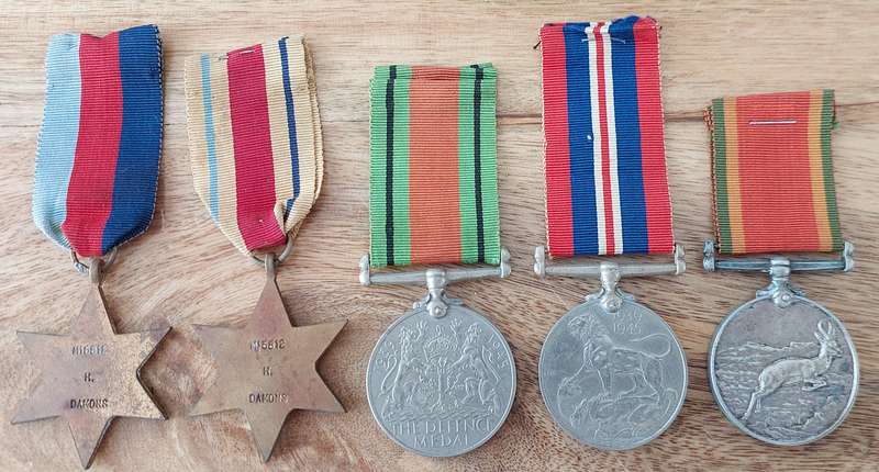 # WWII Group of 5 x Medals to M15812 H. Damons #