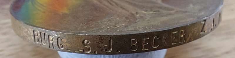 # A Great War Victory Medal to Burg. S.J. Becker. Z.A.M.W.K. #
