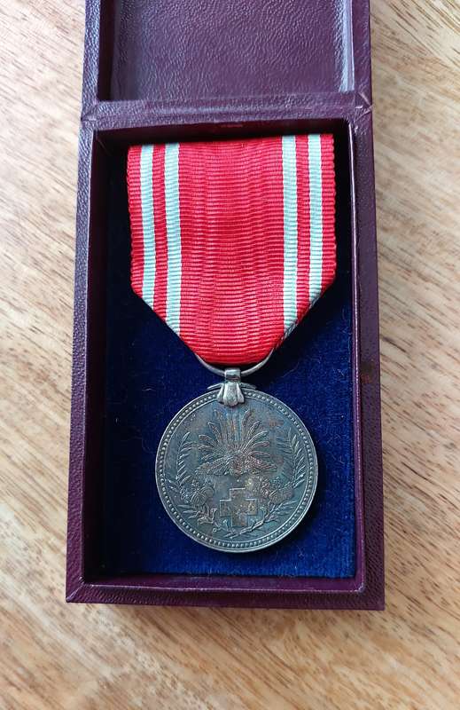 - WWII Japanese Red Cross Medal in Presentation Box -