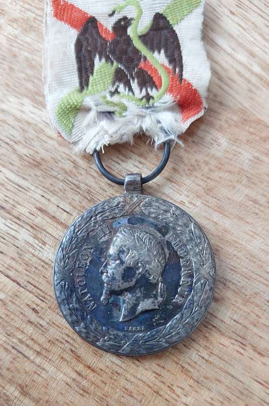 - Scarce French Empire Mexico Campaign Silver Medal (1862-1863) Napoleon -