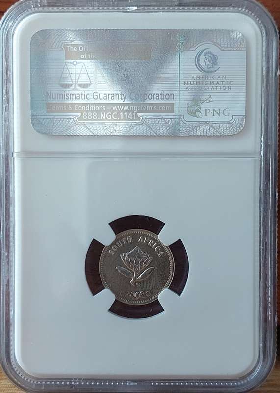 - Exceedingly Rare 2003 SA Flypress Tickey, NGC MS64, Estimated Mintage 81  -