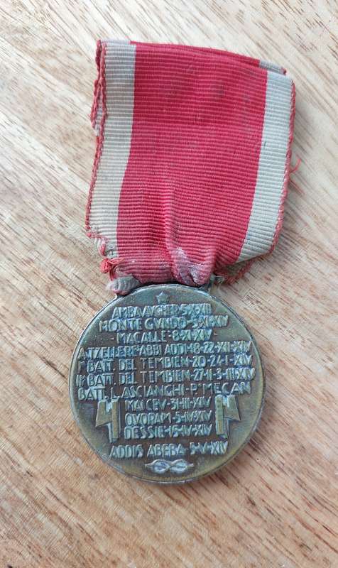 - Italy Kingdom medal for the Eritrean Army Corps (Bronze) -